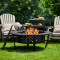 42-inch Metal Fire Pit with 2 Grills and Lid H987075