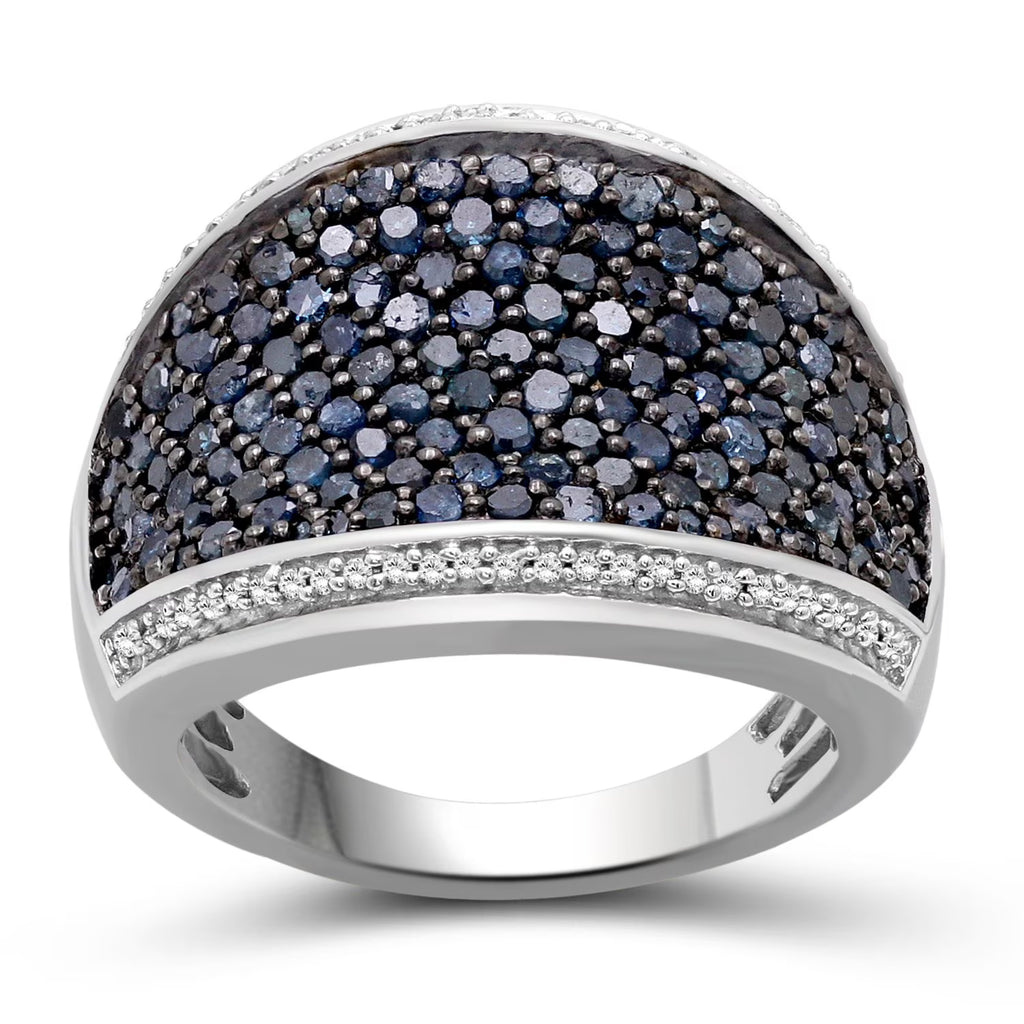 Sterling Silver Blue & White 2 Carat Diamond Ring Y260713