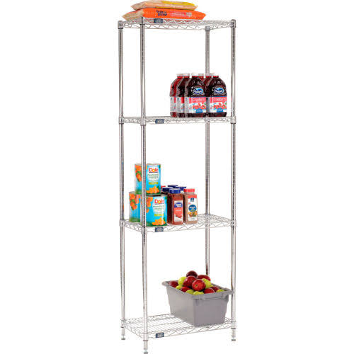 Chrome Wire Shelving Starter 30x22W x 14x22D x 74x22H W653560