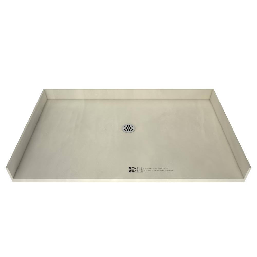 Polished Chrome Rectangular Barrier Free Shower Base with Center Drain T14226