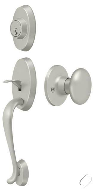 Brushed Nickel Handleset with Round Knob Entry H57261