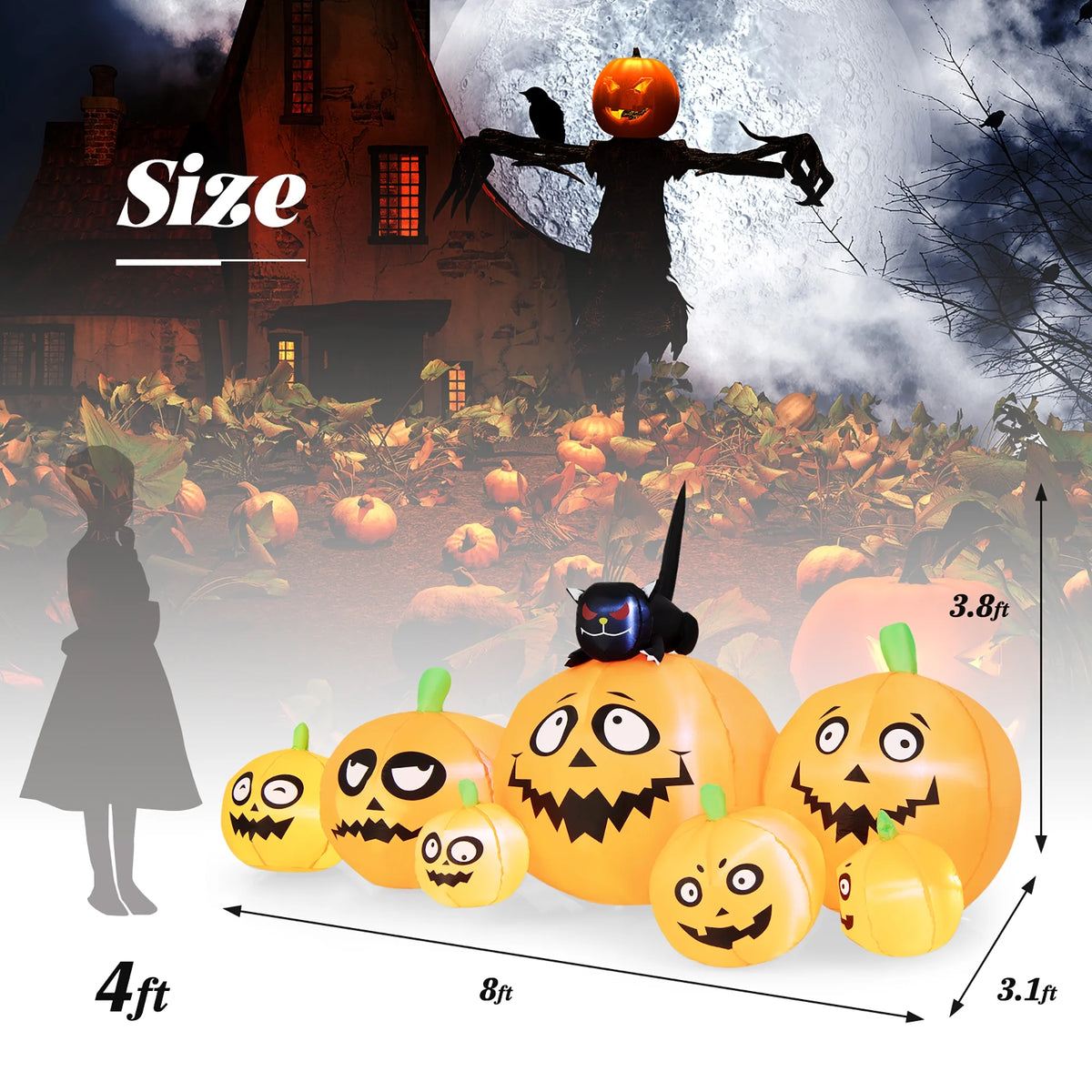 Inflatable Halloween Pumpkins Decor with LED Lights H287
