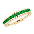 Natural Emerald Ring in 14K Yellow Gold, Size 6, 2mm I79506