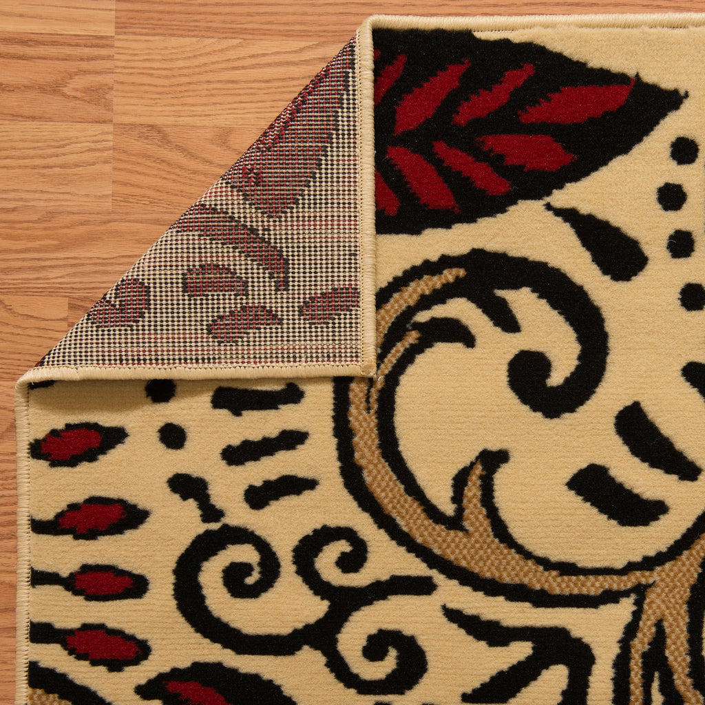 Ivory Paisley Area Rug H8638
