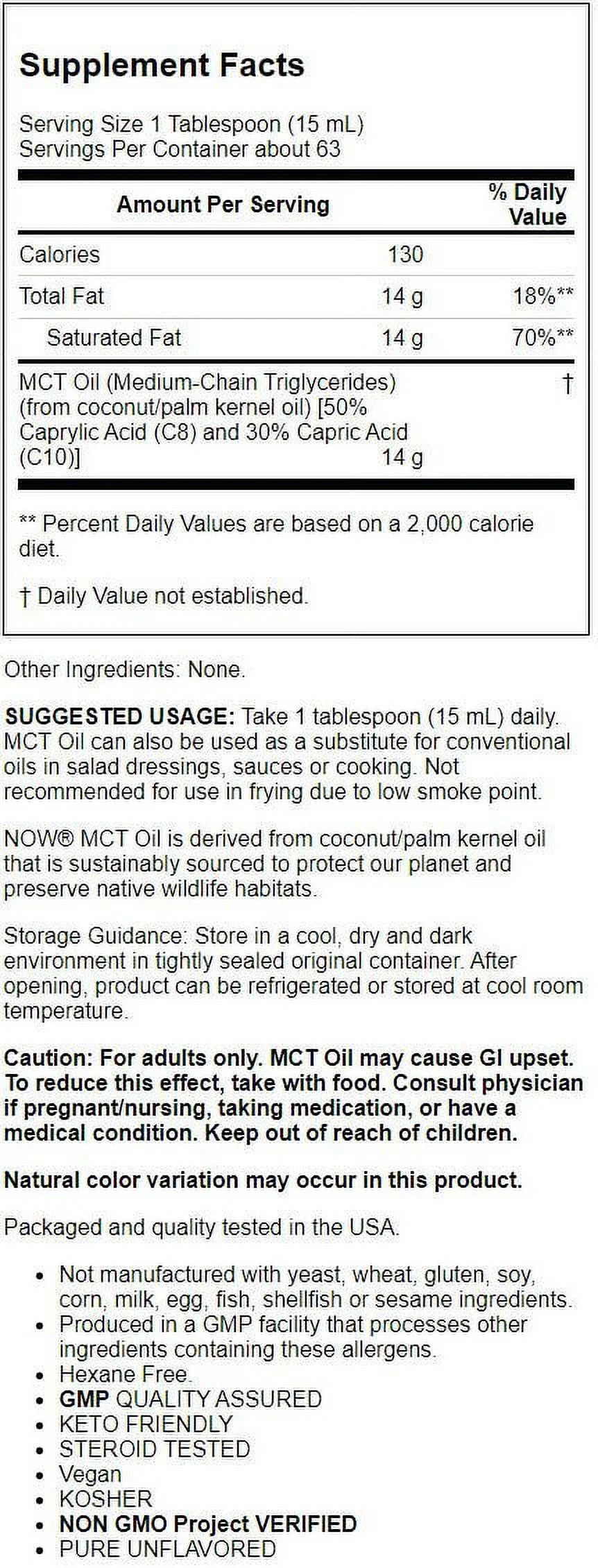 Pure Unflavored Mct Oil 32 fl oz U82140