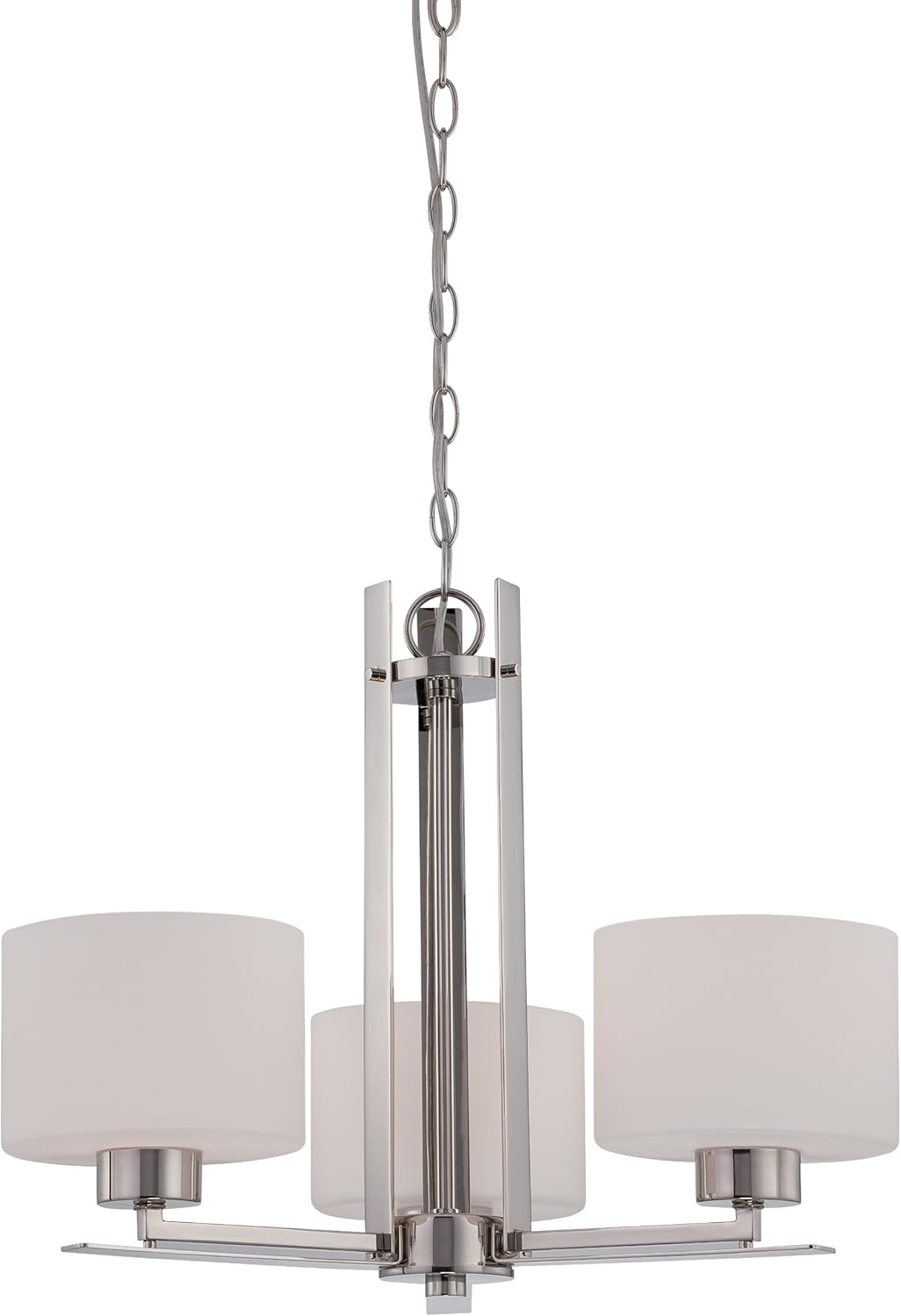 Two Light Vanity with Etched Opal Glass Polished Nickel Fixture O693