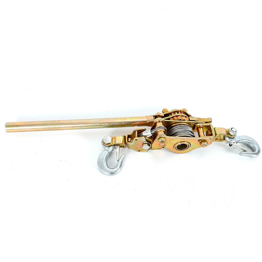 Cable Hoist Come Along Heavy Duty Hand Power Cable Puller 2 Ton Double Hooks S418