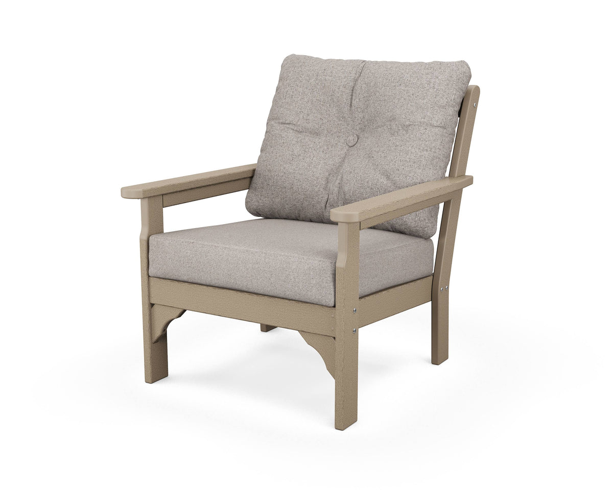 Vineyard Deep Seating Chair in Vintage Sahara / Weathered Tweed E635
