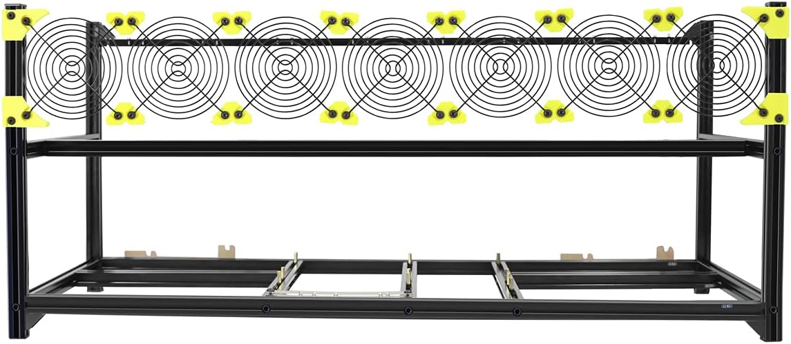 8 GPU Aluminum Open Air Mining Frame Case with Fans D349