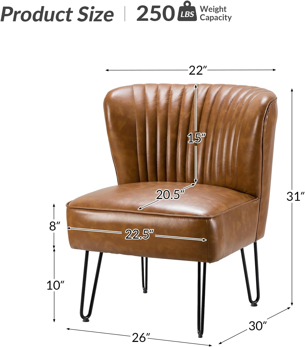Faux Leather Accent Chairs Set Of 2 With Metal Base U136