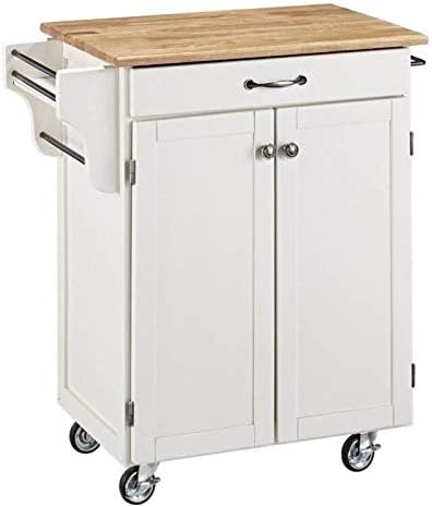 White Stainless Steel Top Kitchen Cart J453