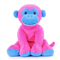 Pink and Blue Ape Monkey Stuffed Animal Plush Toy, 7.9 inches I34014