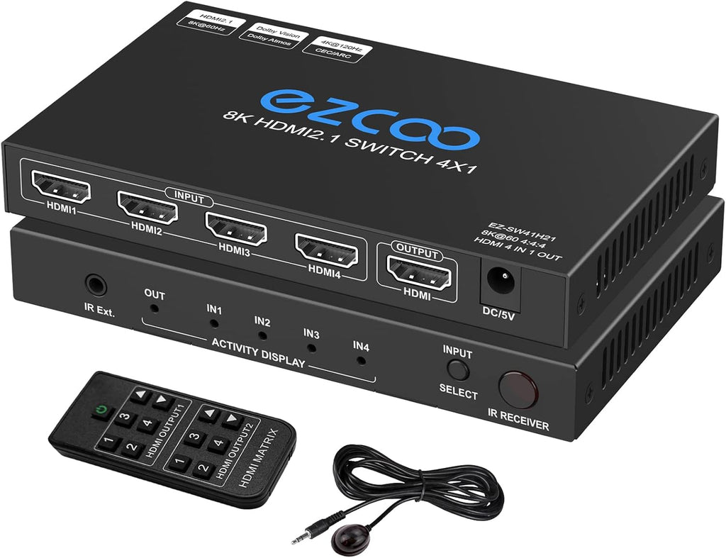 HDMI Matrix 4x2 4K 60Hz HDR 10 EDID Switch E10654
