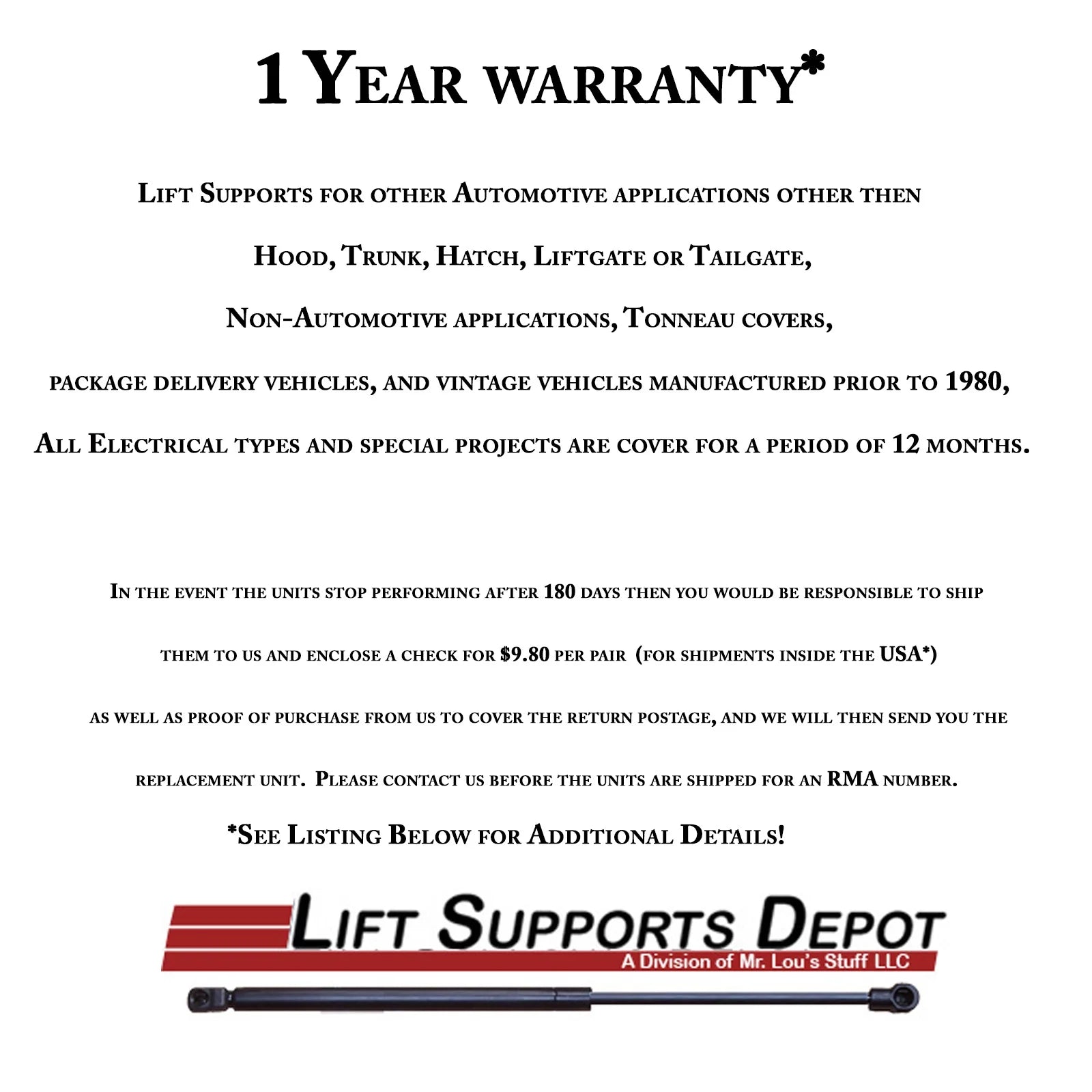 Qty 2 10Mm Steel Socket End Lift Supports 19.5 Inch Extended 30Lbs. Gas Shock B3881