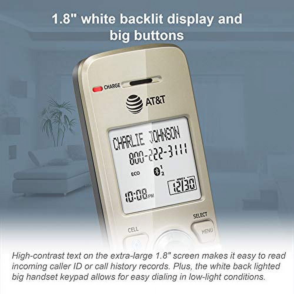White/Champagne DECT 6.0 Expandable Cordless Phone System with Digital Answering System R936570