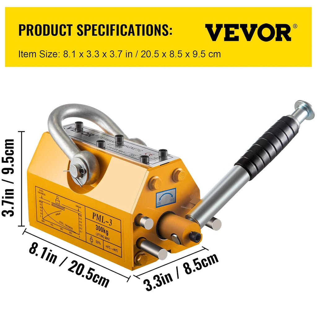 Steel Magnetic Lifter 880 LB 400 KG Neodymium Lifting Magnet Y5732