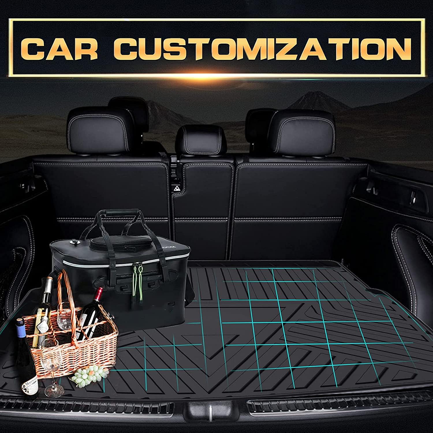 Heavy Duty Trunk Liner for Jeep Wrangler Sahara 4 Doors 2018 2019 2020 S206659