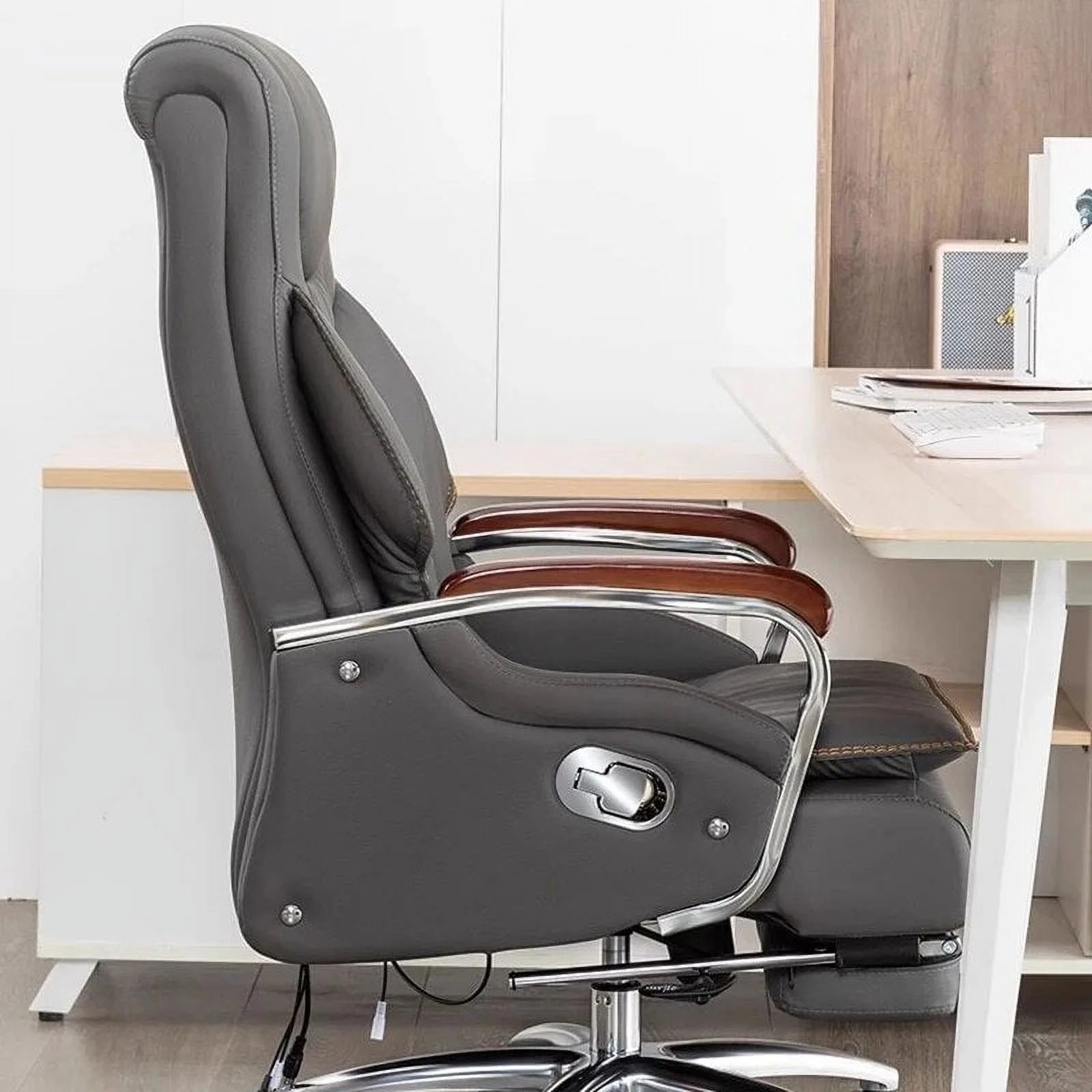 Leather Office Chair with Wheels P641