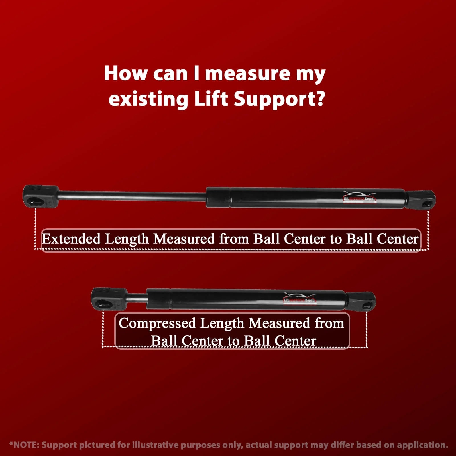 Qty 2 10Mm Steel Socket End Lift Supports 19.5 Inch Extended 30Lbs. Gas Shock B3881