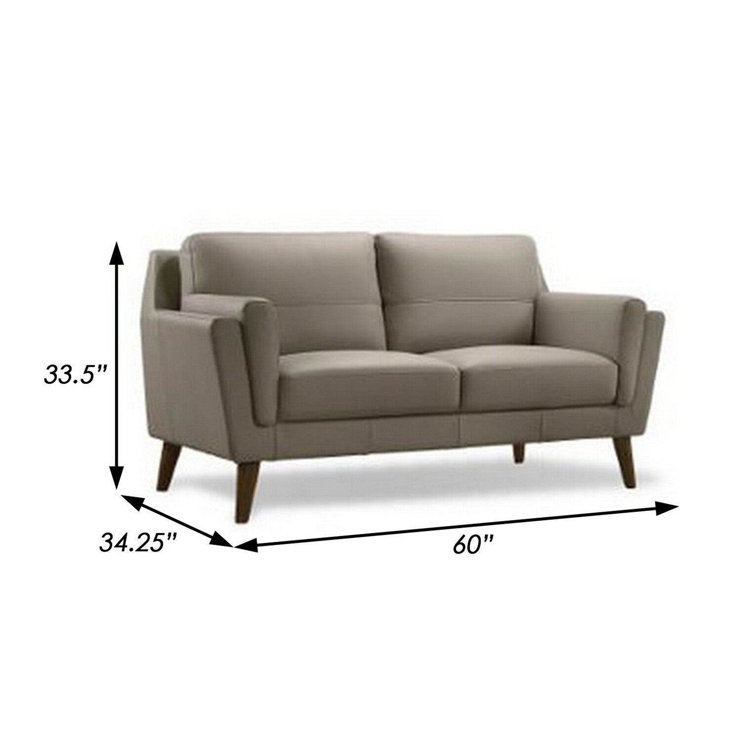 Gray Leather Match Loveseat E29157