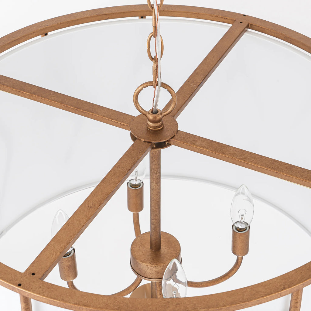4-Light Dimmable Drum Industrial Chandelier V776