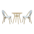 Light Blue Metal Patio 3-Piece Table and Chair Set P83138