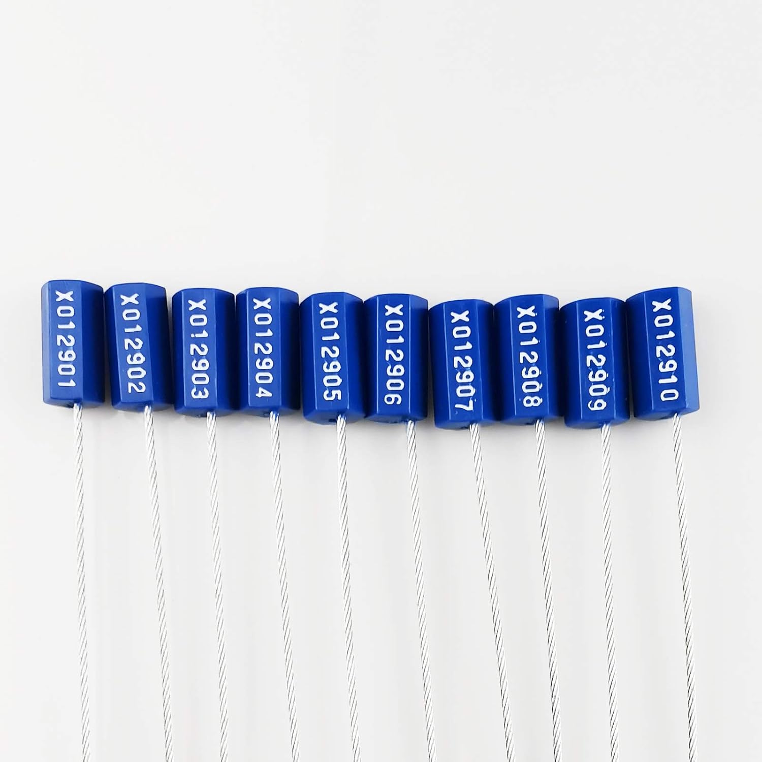 100PCS Steel Security Cable Seals Numbered Tamper Proof Tags 320mm Blue Pack of 2 B296930
