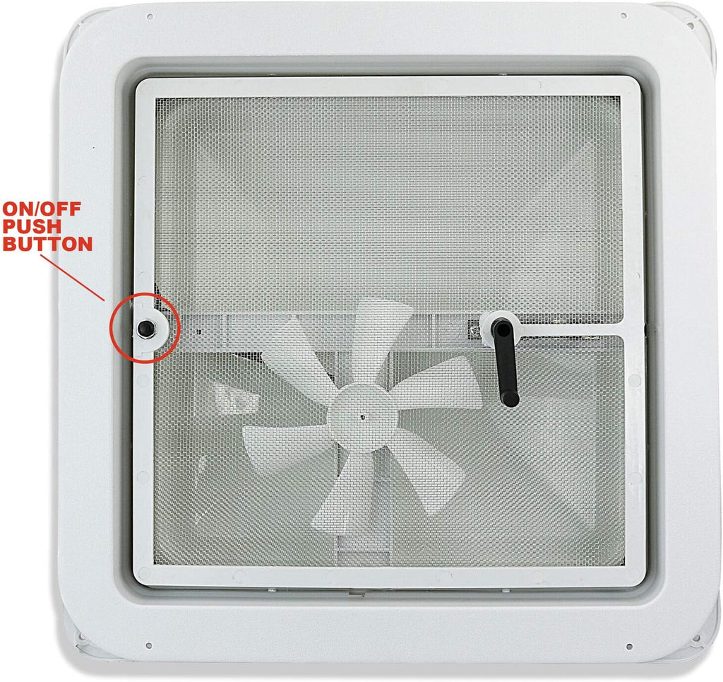 White Lid 12V RV Roof Vent with Fan M18776