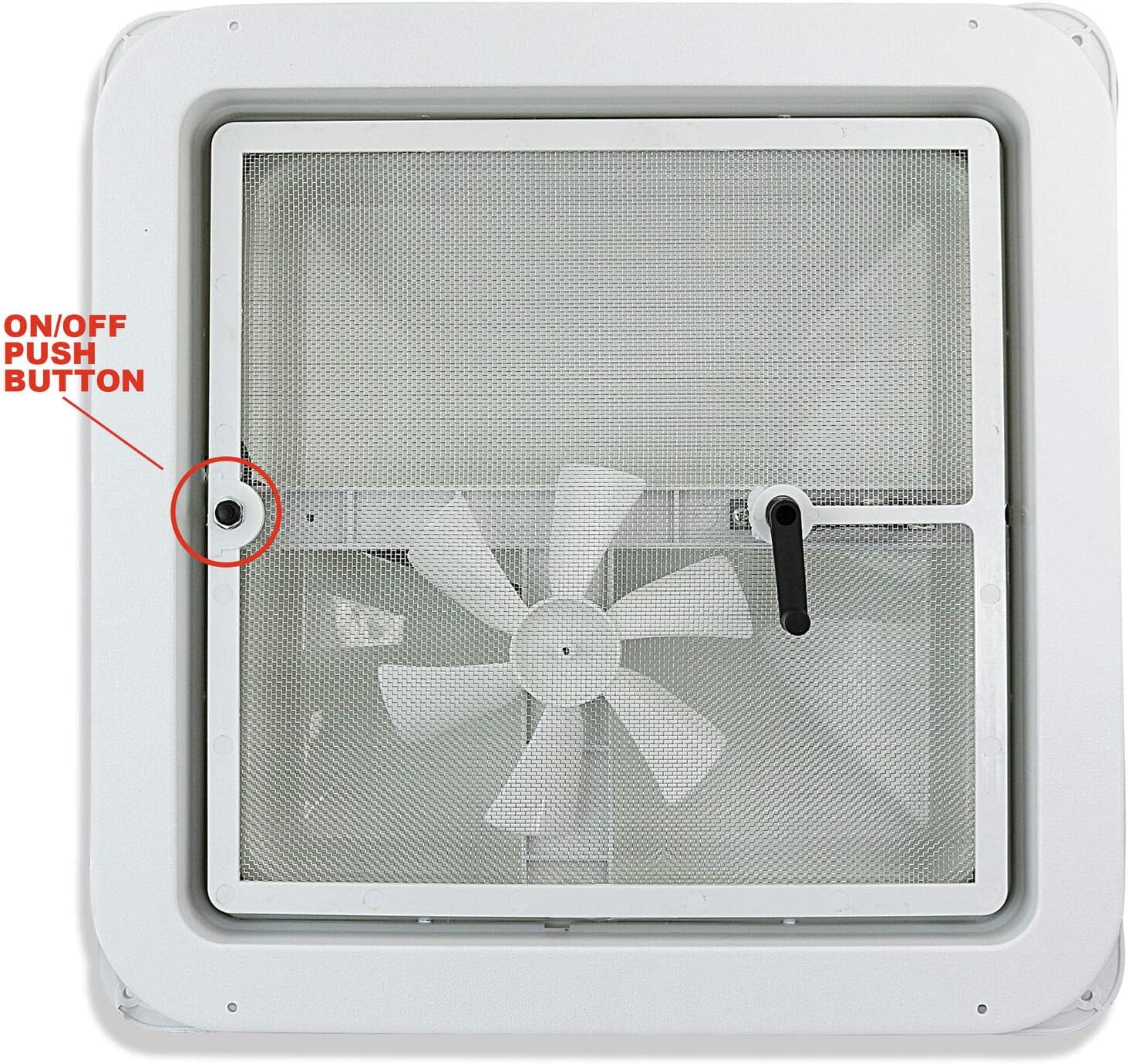 White Lid 12V RV Roof Vent with Fan M18776