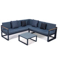 Black 3 Piece Outdoor Aluminum Sectional E392512