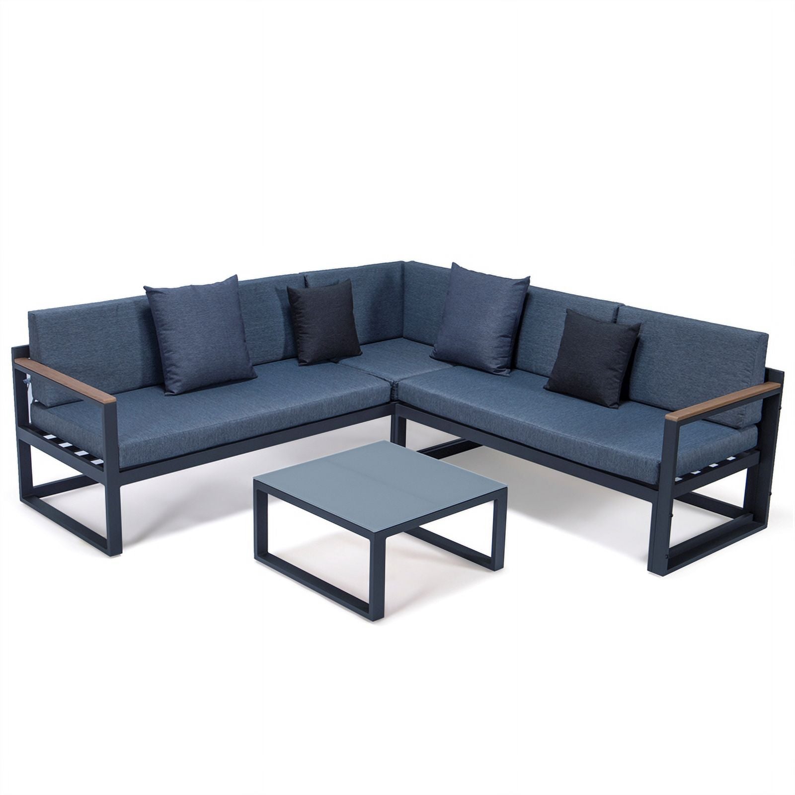 Black 3 Piece Outdoor Aluminum Sectional E392512