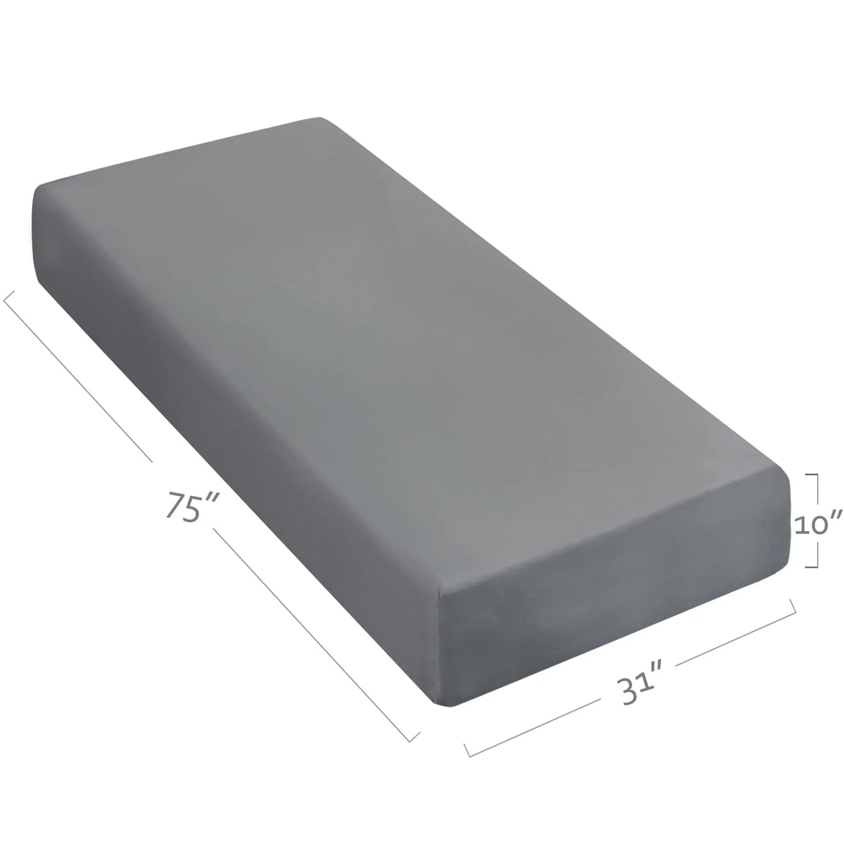 Gray Microfiber Cot Fitted Sheet 31x75 Inches R6583
