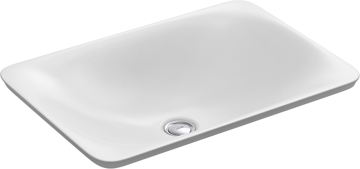 White Rectangular Above-Counter Bathroom Sink I201