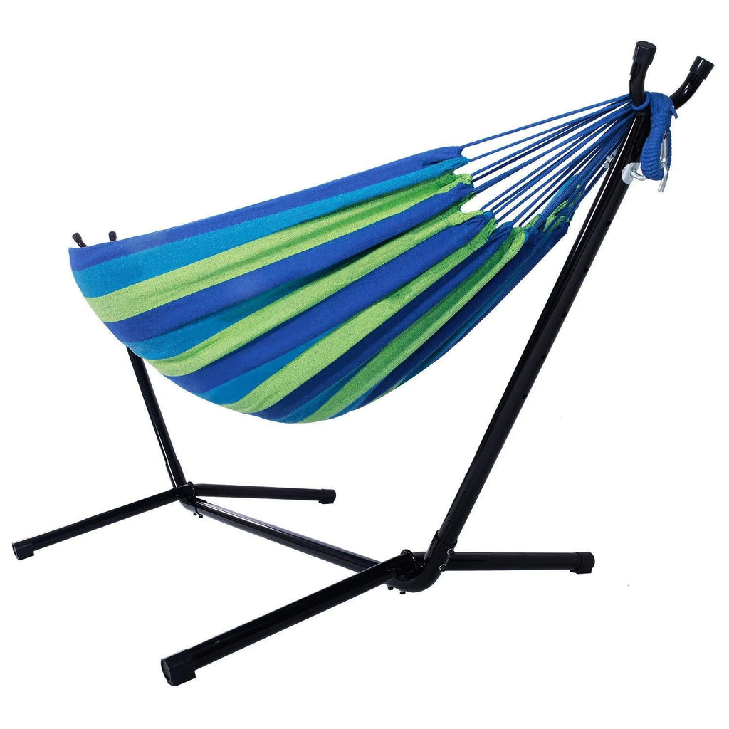 2-Person Portable Hammock with Canvas and Metal Stand Q41273