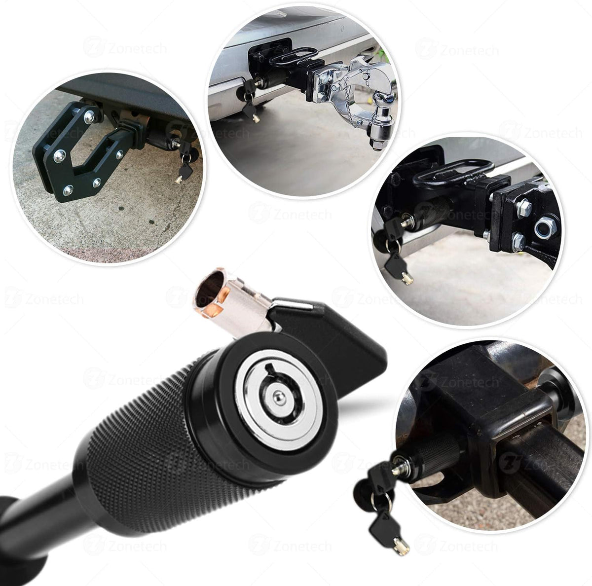 5/8 Pin Trailer Hitch Receiver Lock with Rubber Cap S61281