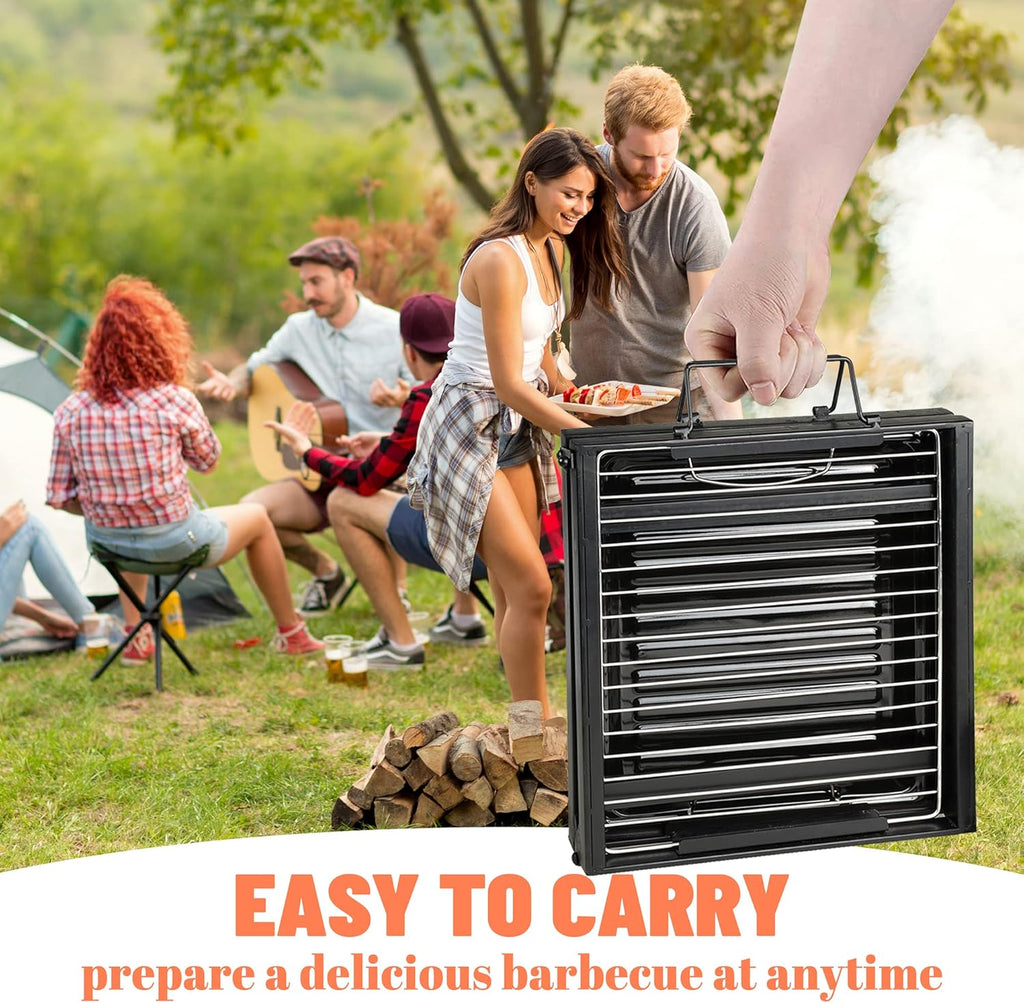Stainless Steel Folding Campfire Grill Grate and Griddle with Collapsible Legs S76902