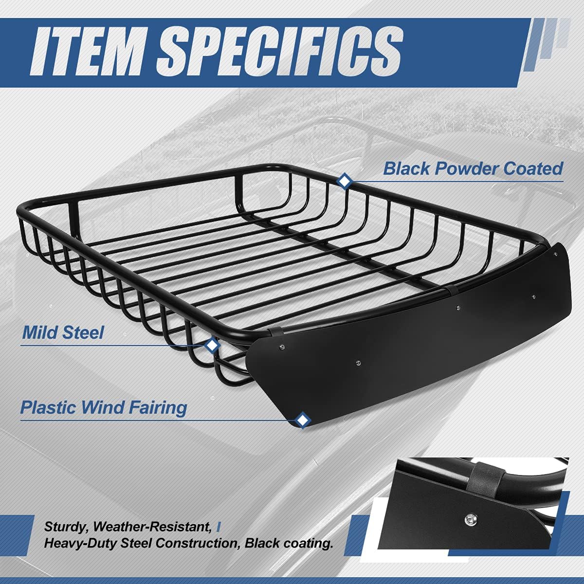 Mild Steel Roof Rack Top Cargo Carrier Basket H497412