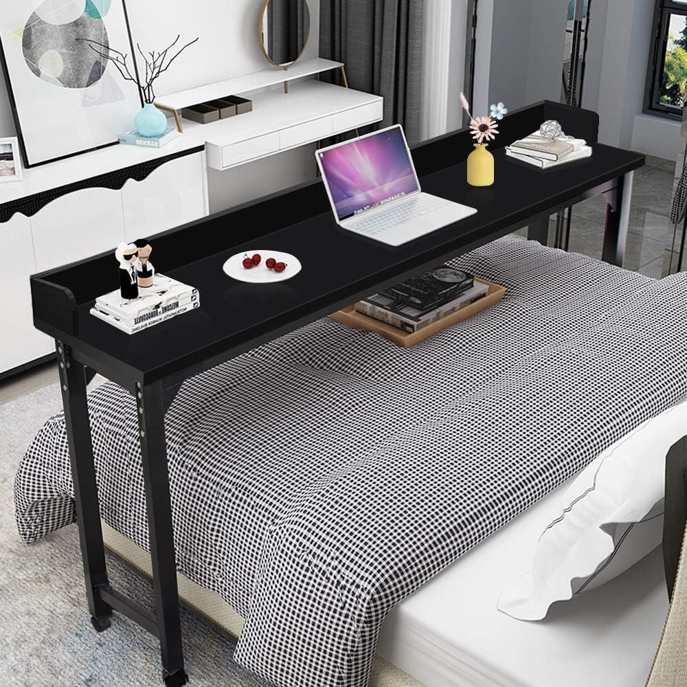 71 Inches Mobile Rolling Computer Desk with Wheels L9660