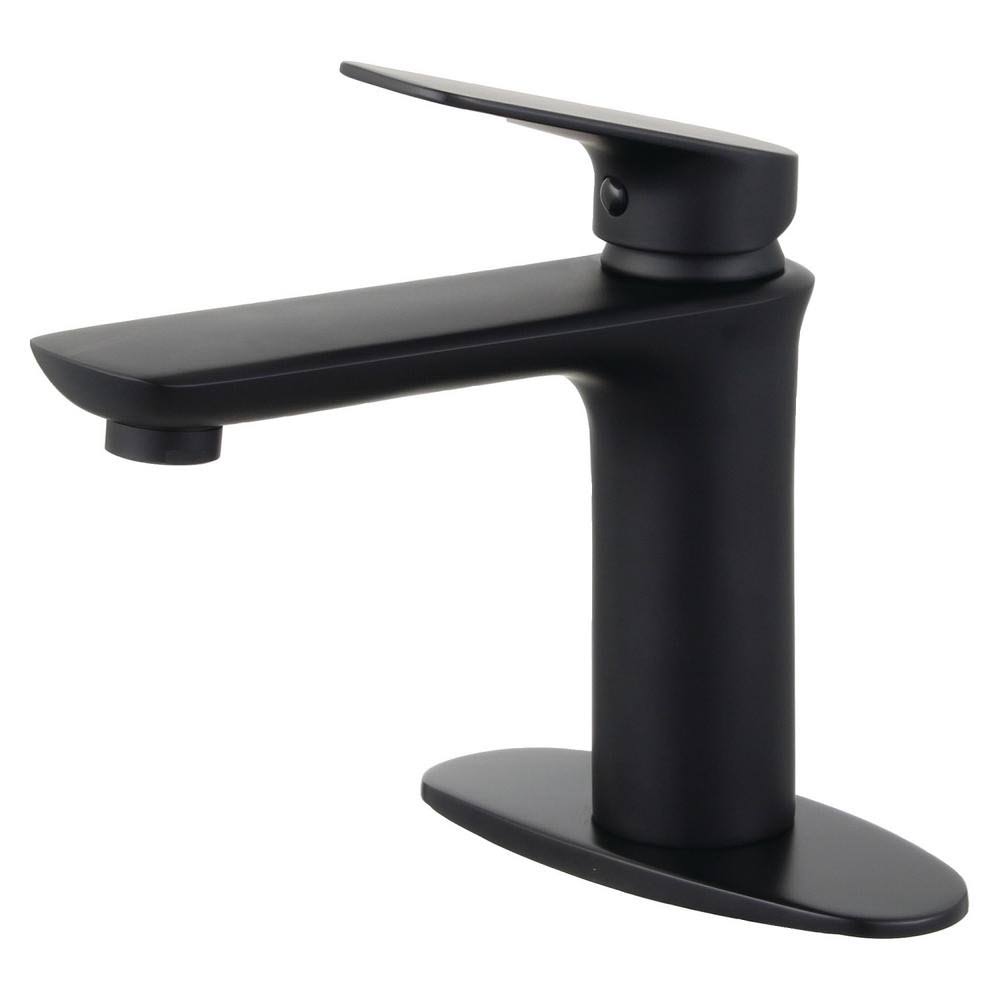 Matte Black Single Hole Single-Handle Bathroom Faucet D6615