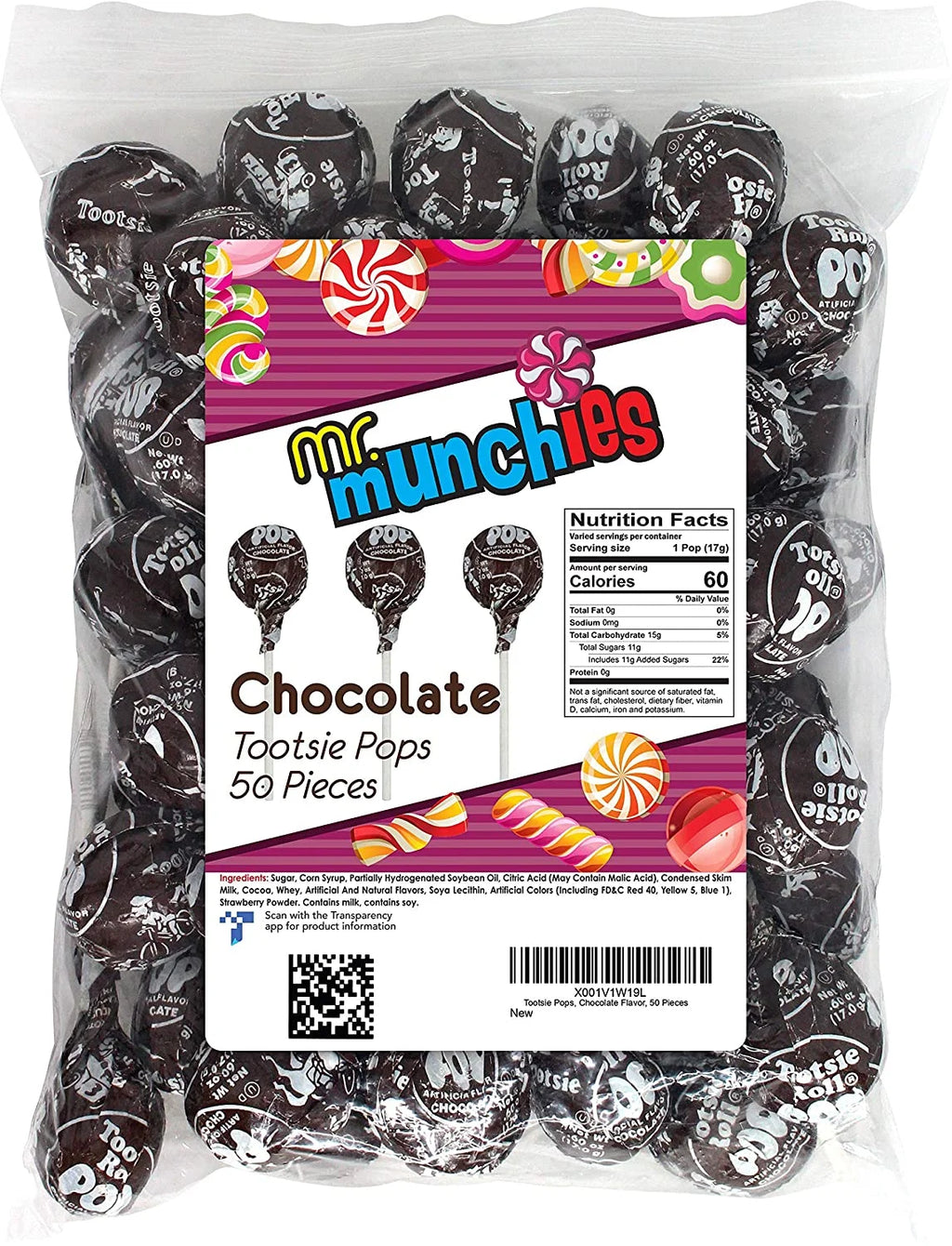 Chocolate Flavor Tootsie Pops, 50 Pieces Y429