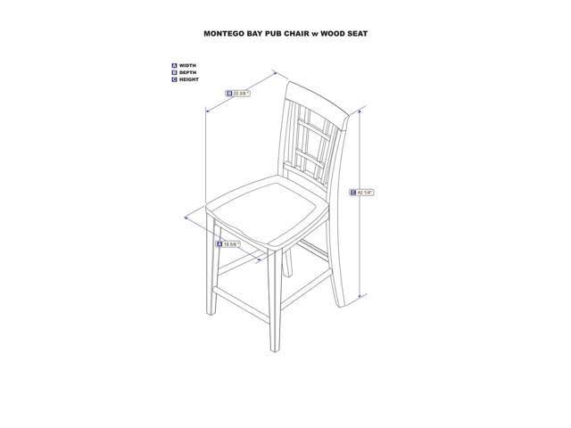 Caramel Latte Pub Chairs Set of 2 with Wood Seat N4594