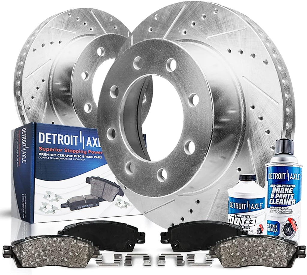 Drilled and Slotted Rotors with Brake Pads 6pc Set B900134