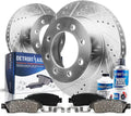 Drilled and Slotted Rotors with Brake Pads 6pc Set B900134