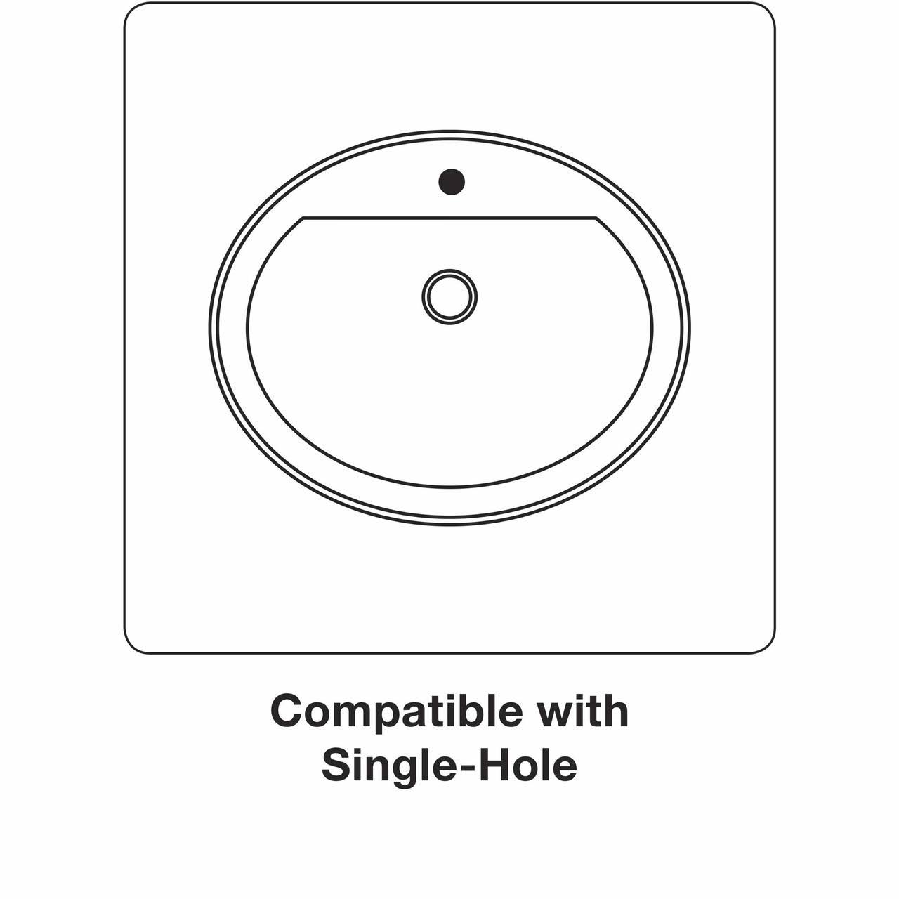 White Oval Drop-in Bathroom Sink with Single Faucet Hole E560