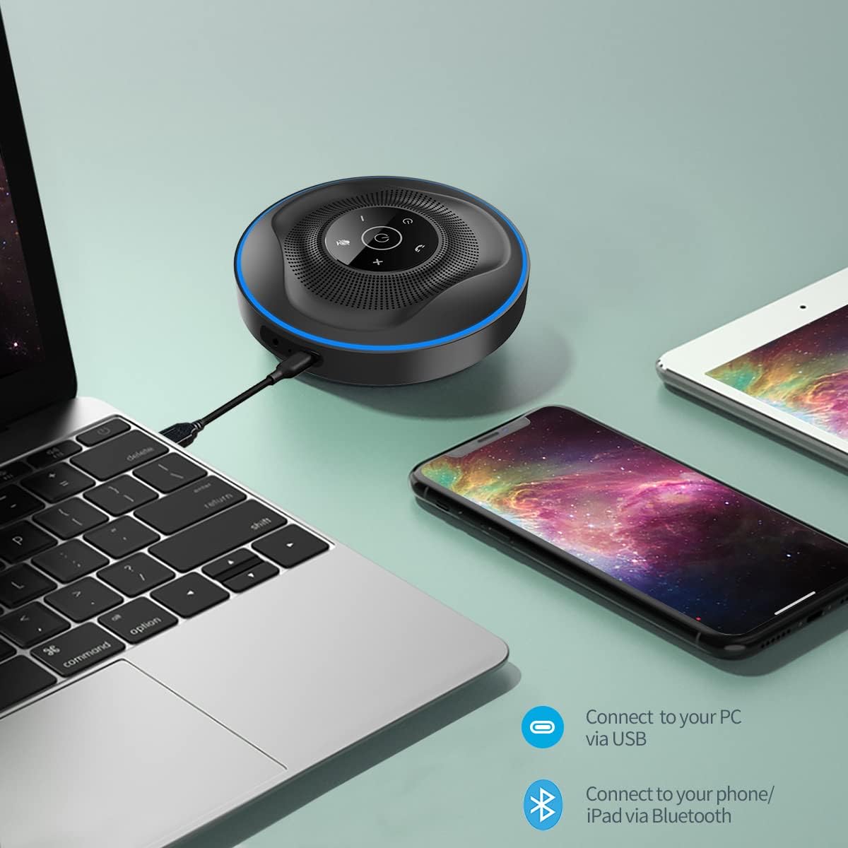 Bluetooth Speakerphone with 4 AI Noise Cancellation Mics U78012