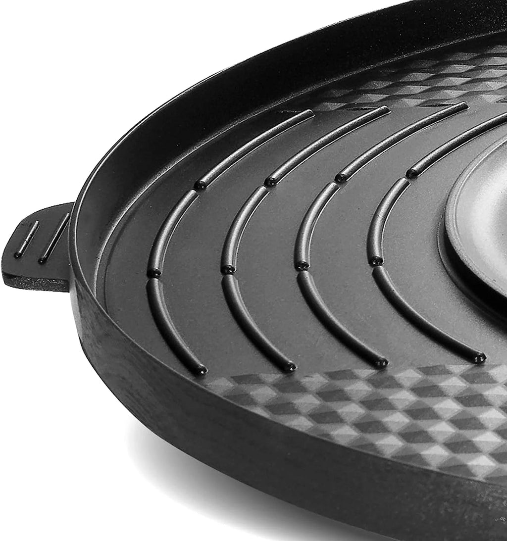 2 in 1 Electric BBQ Grill Hot Pot Double Separation Grill Pan Ceramic Coating Smokeless F898087