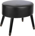 Black Faux Leather Ottoman V80600