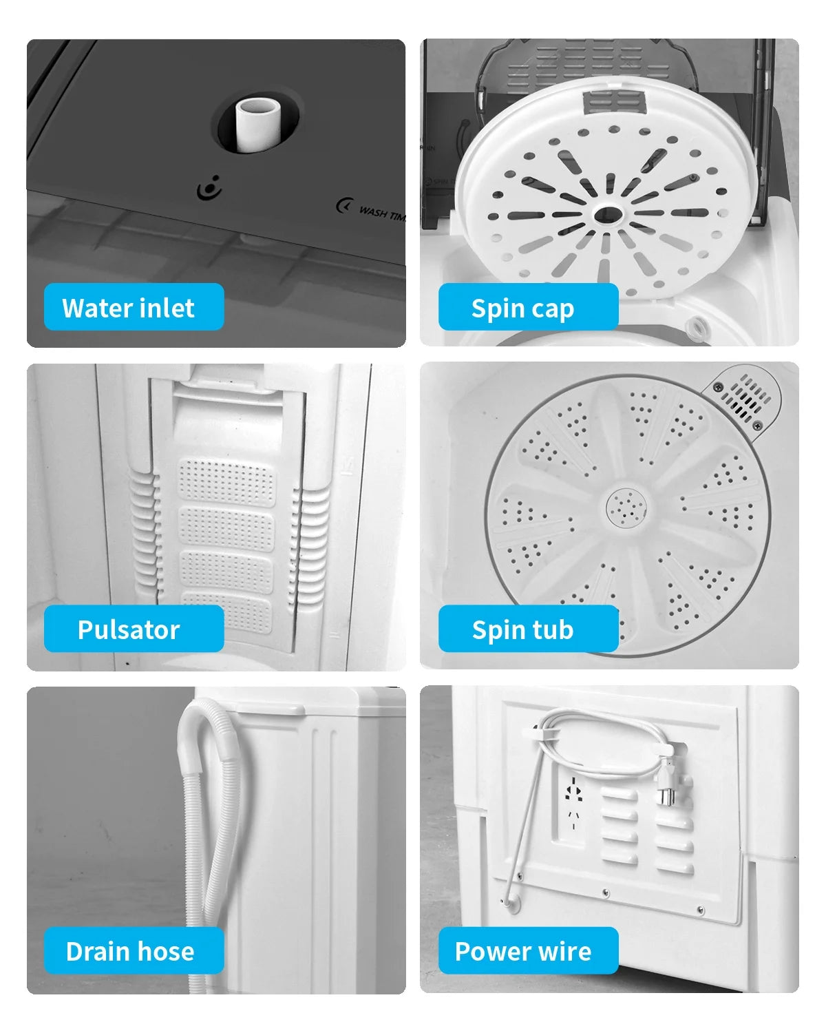 White & Grey Semi-automatic Twin Tub Washing Machine E2444