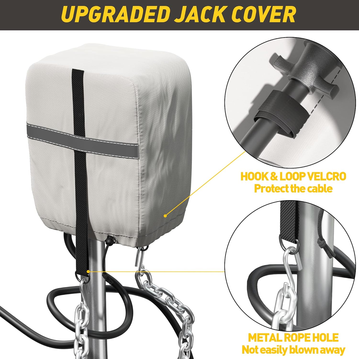 RV Trailer Cover 300D Waterproof Windproof Anti-UV for 24'-27' RV with Jack Cover U478225