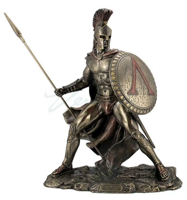 Bronze Greek Military King Leonidas Statue H265